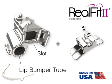 RealFit™ II snap - SD, kombi. podwójna zawiera Lip Bumper + zamek językowy (ząb 36), Roth .018"
