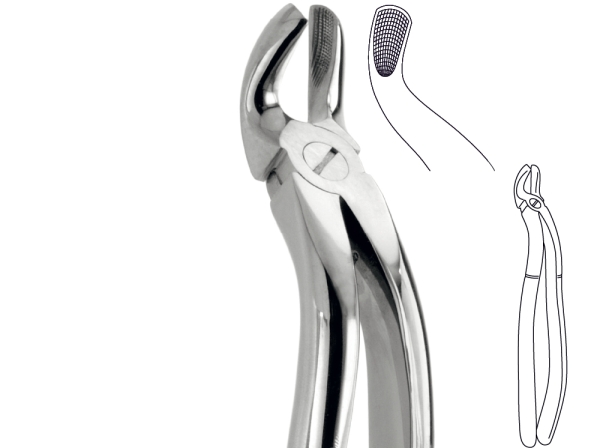 Extracting Forceps Ladmore 190 mm, English Pattern, Upper 3rd molars