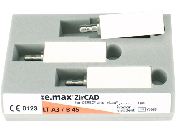IPS e.max ZirCAD CER/inLab LT A3 B45 3szt.